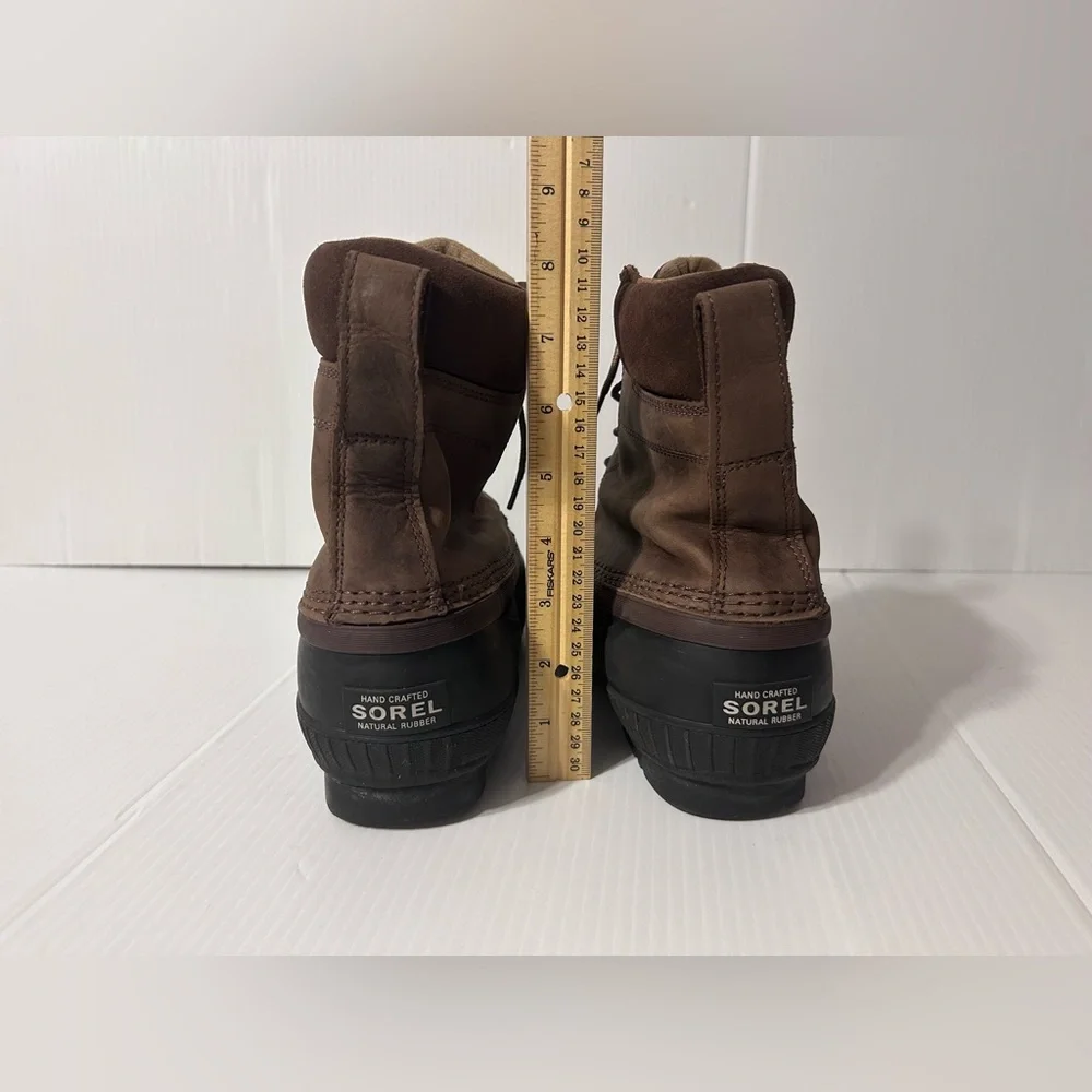 SOREL NM2575-259 cheyanne brown leather waterproof lace duck boots men size 10